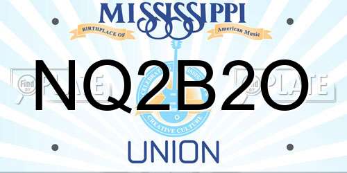 NQ2B2O Mississippi License Plate