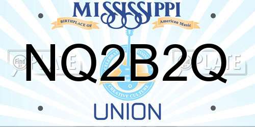 NQ2B2Q Mississippi License Plate