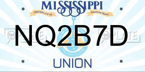 NQ2B7D Mississippi License Plate