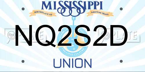 NQ2S2D Mississippi License Plate