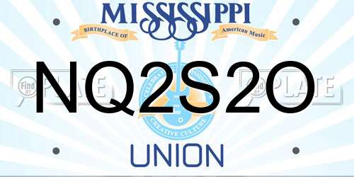 NQ2S2O Mississippi License Plate