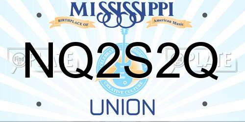 NQ2S2Q Mississippi License Plate