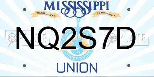 NQ2S7D Mississippi License Plate