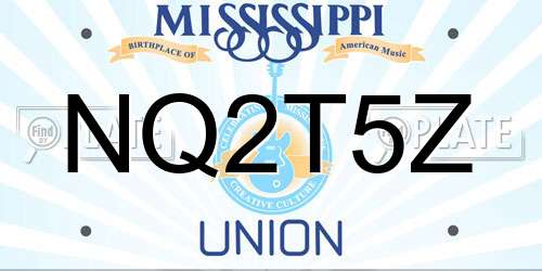 NQ2T5Z Mississippi License Plate