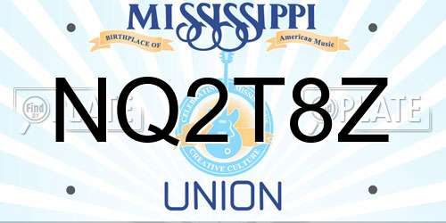 NQ2T8Z Mississippi License Plate