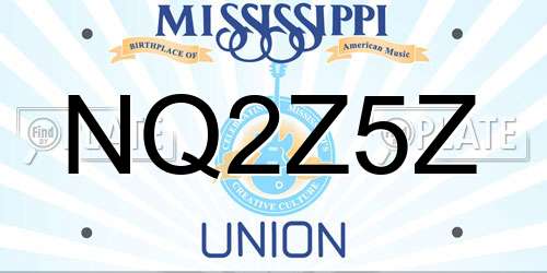 NQ2Z5Z Mississippi License Plate