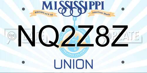 NQ2Z8Z Mississippi License Plate