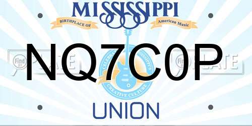 NQ7C0P Mississippi License Plate