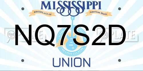 NQ7S2D Mississippi License Plate