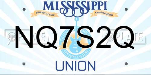 NQ7S2Q Mississippi License Plate