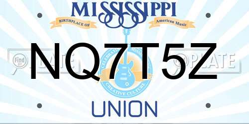NQ7T5Z Mississippi License Plate