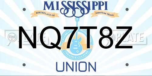 NQ7T8Z Mississippi License Plate