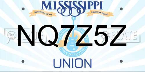 NQ7Z5Z Mississippi License Plate