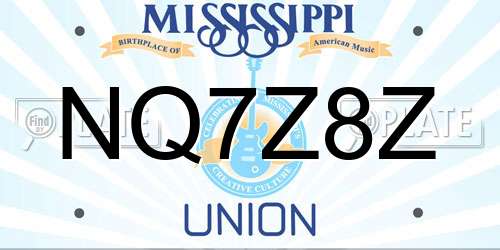 NQ7Z8Z Mississippi License Plate