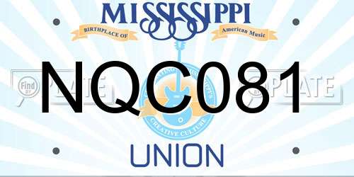 NQC081 Mississippi License Plate