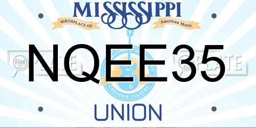 NQEE35 Mississippi License Plate