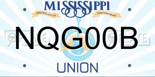 NQG00B Mississippi License Plate