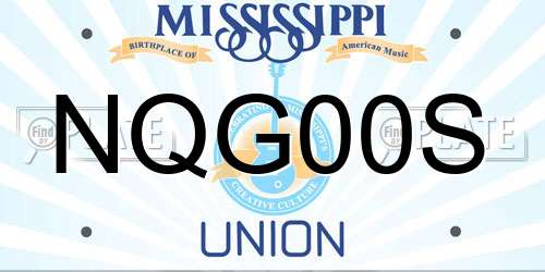 NQG00S Mississippi License Plate