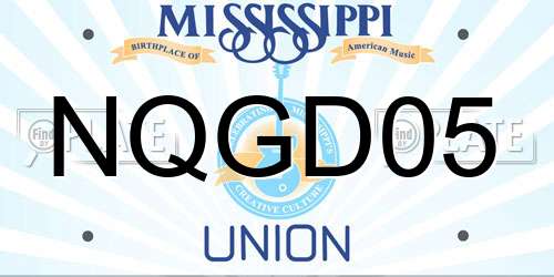 NQGD05 Mississippi License Plate
