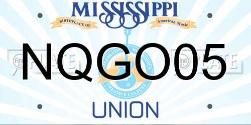 NQGO05 Mississippi License Plate
