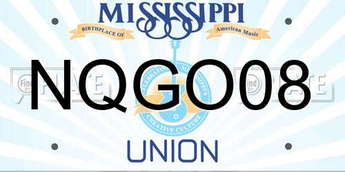 NQGO08 Mississippi License Plate