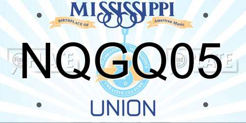 NQGQ05 Mississippi License Plate