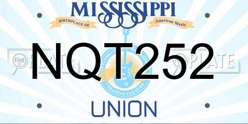 NQT252 Mississippi License Plate