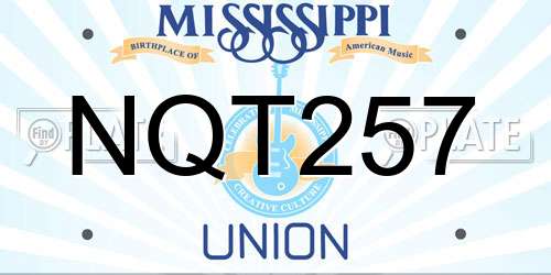 NQT257 Mississippi License Plate