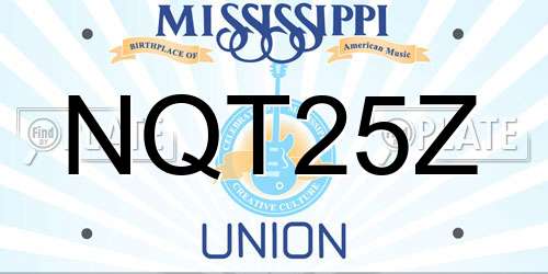 NQT25Z Mississippi License Plate
