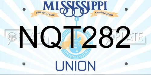 NQT282 Mississippi License Plate