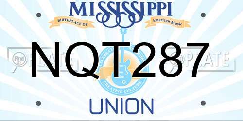 NQT287 Mississippi License Plate