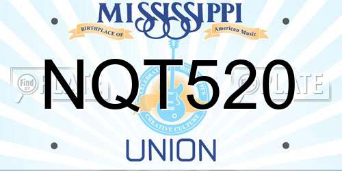 NQT520 Mississippi License Plate