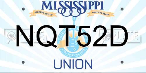 NQT52D Mississippi License Plate