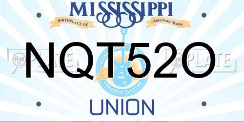 NQT52O Mississippi License Plate