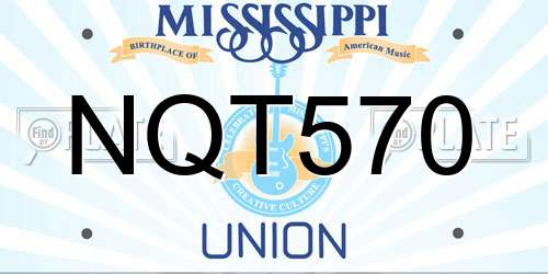 NQT570 Mississippi License Plate
