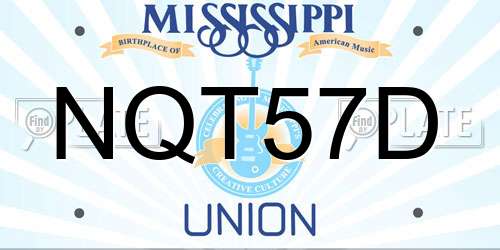 NQT57D Mississippi License Plate