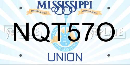 NQT57O Mississippi License Plate