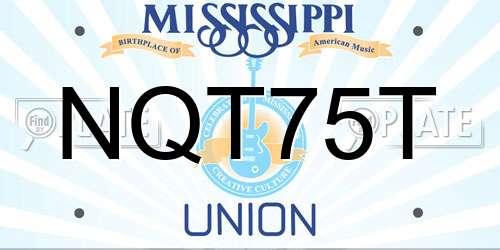 NQT75T Mississippi License Plate