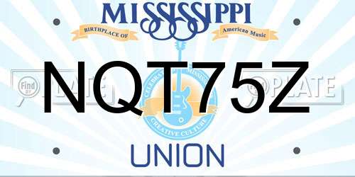 NQT75Z Mississippi License Plate