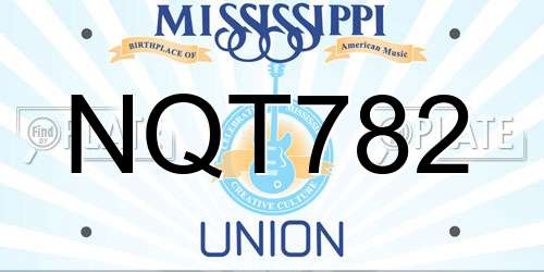 NQT782 Mississippi License Plate
