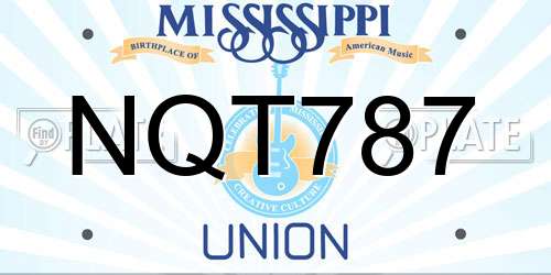 NQT787 Mississippi License Plate