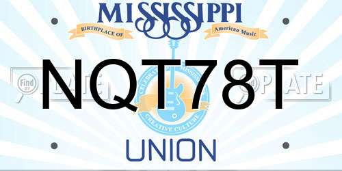 NQT78T Mississippi License Plate