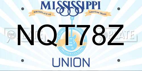 NQT78Z Mississippi License Plate