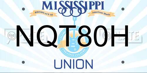 NQT80H Mississippi License Plate