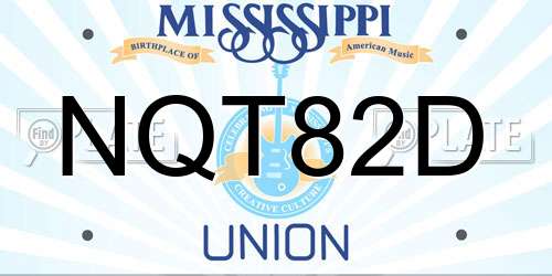 NQT82D Mississippi License Plate