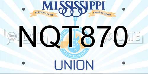 NQT870 Mississippi License Plate