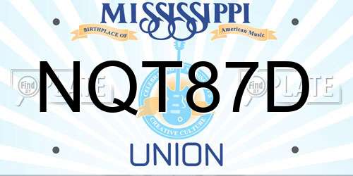 NQT87D Mississippi License Plate