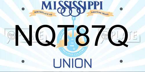NQT87Q Mississippi License Plate