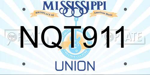 NQT911 Mississippi License Plate