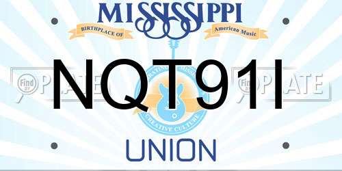 NQT91I Mississippi License Plate